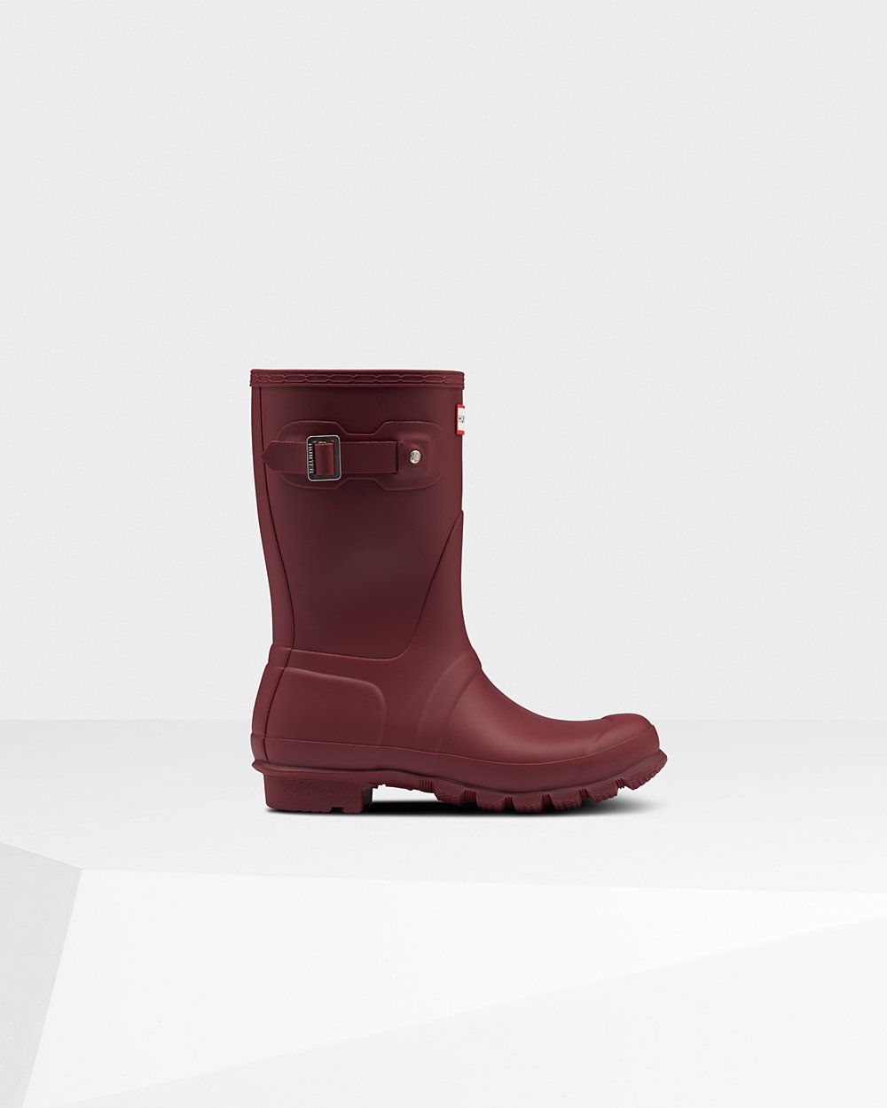 Galochas Curtas Hunter Feminina Cinzentas Vermelhas - Original - 20DWNBVZC